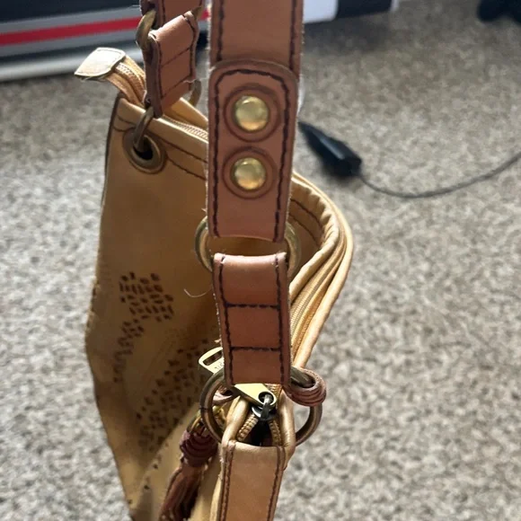 Fossil Brown Leather Cutout Shoulder Bag - Picture 12 of 16